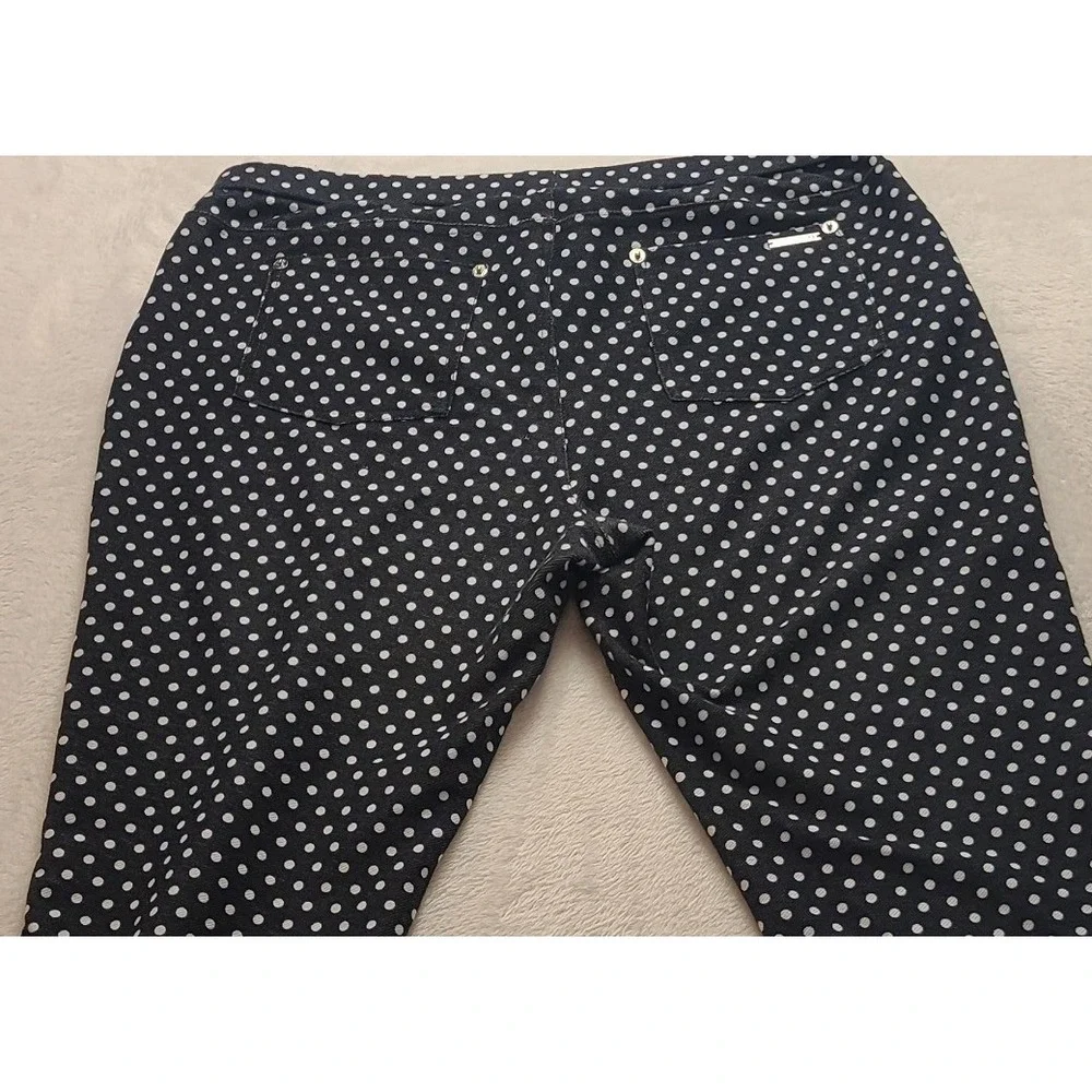 Michael‎ Kors Navy White Polka Dot Pull On Leggings Pants Women's Large Casual